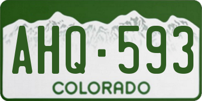 CO license plate AHQ593
