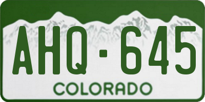 CO license plate AHQ645