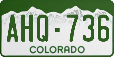 CO license plate AHQ736