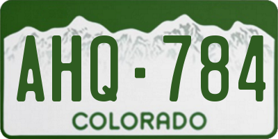 CO license plate AHQ784