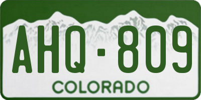 CO license plate AHQ809