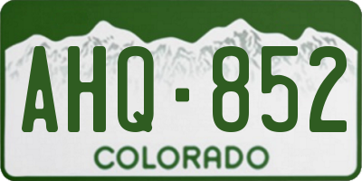 CO license plate AHQ852