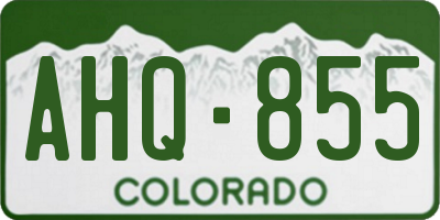 CO license plate AHQ855