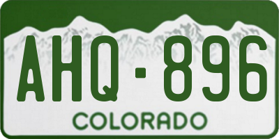 CO license plate AHQ896