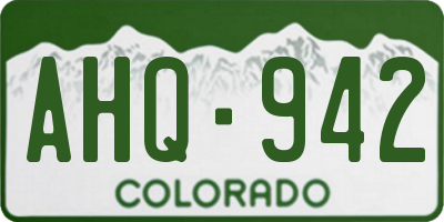 CO license plate AHQ942