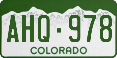 CO license plate AHQ978