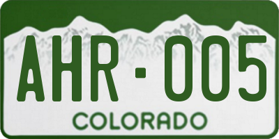 CO license plate AHR005