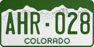 CO license plate AHR028