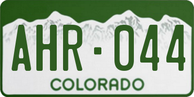 CO license plate AHR044