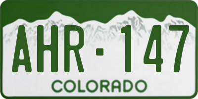 CO license plate AHR147