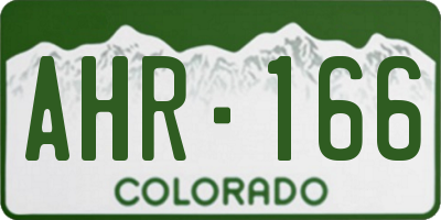 CO license plate AHR166