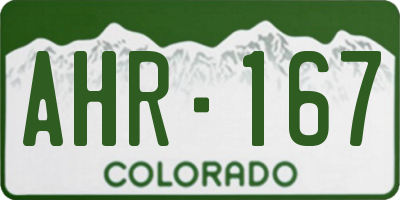 CO license plate AHR167