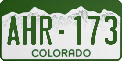 CO license plate AHR173