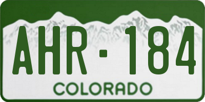CO license plate AHR184