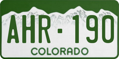 CO license plate AHR190
