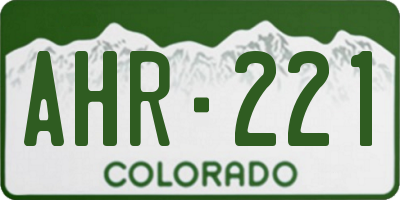 CO license plate AHR221