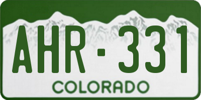 CO license plate AHR331