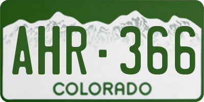 CO license plate AHR366