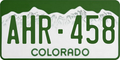 CO license plate AHR458