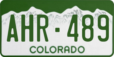 CO license plate AHR489