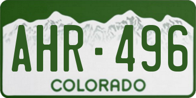 CO license plate AHR496