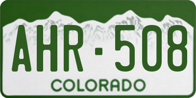 CO license plate AHR508