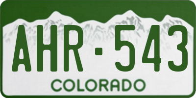 CO license plate AHR543