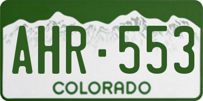 CO license plate AHR553