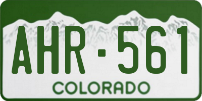 CO license plate AHR561