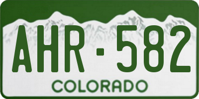 CO license plate AHR582