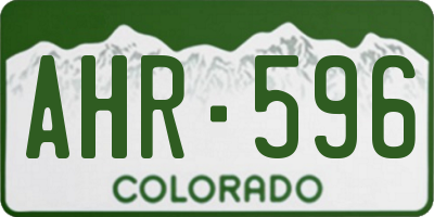 CO license plate AHR596