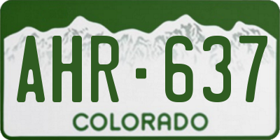 CO license plate AHR637