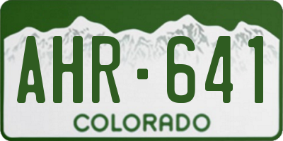 CO license plate AHR641