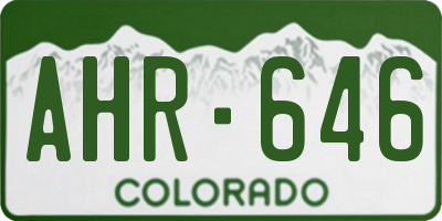 CO license plate AHR646