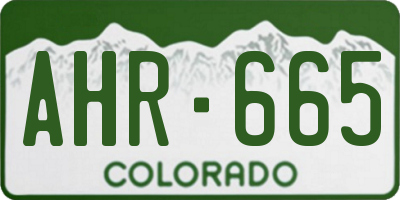 CO license plate AHR665