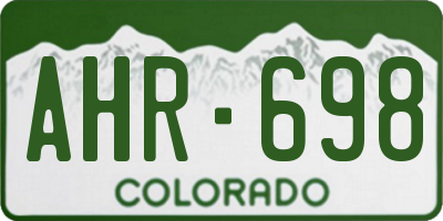 CO license plate AHR698