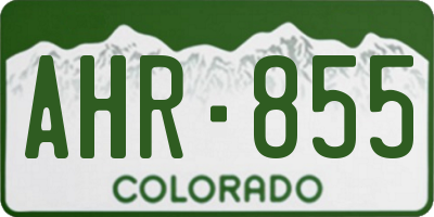 CO license plate AHR855