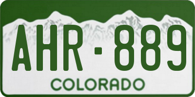 CO license plate AHR889