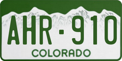 CO license plate AHR910
