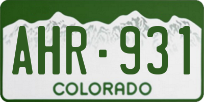 CO license plate AHR931