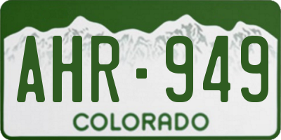 CO license plate AHR949