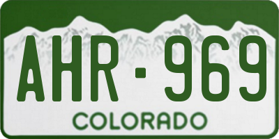 CO license plate AHR969