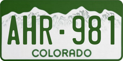 CO license plate AHR981