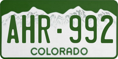 CO license plate AHR992