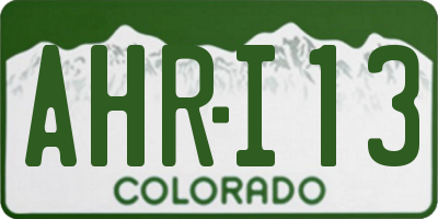 CO license plate AHRI13