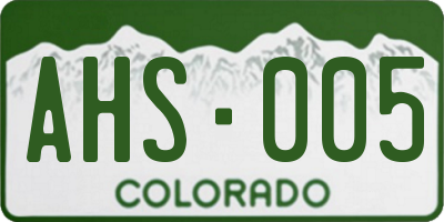 CO license plate AHS005