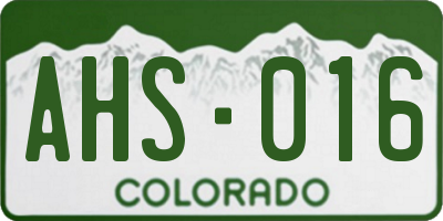 CO license plate AHS016