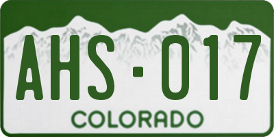 CO license plate AHS017