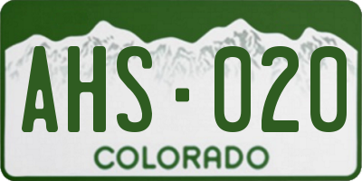 CO license plate AHS020