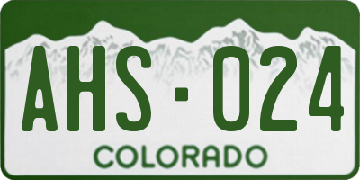 CO license plate AHS024